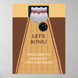 Póster Poster de la fiesta de cumpleaños de Brown Bowling