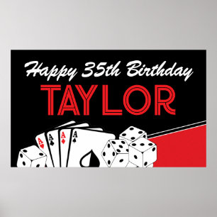 Póster Poster de la fiesta de cumpleaños de Casino Poker