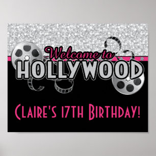 Póster Poster de la fiesta de cumpleaños de Hollywood
