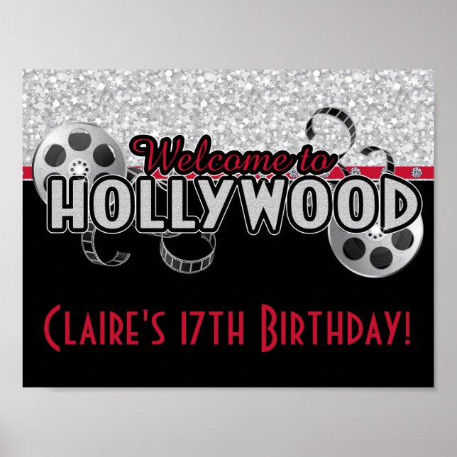 Póster Poster de la fiesta de cumpleaños de Hollywood (Frente)