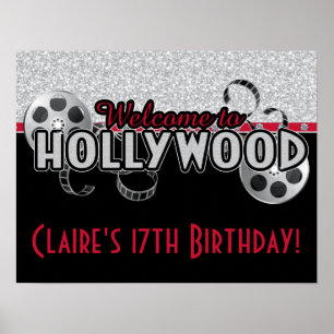 Póster Poster de la fiesta de cumpleaños de Hollywood