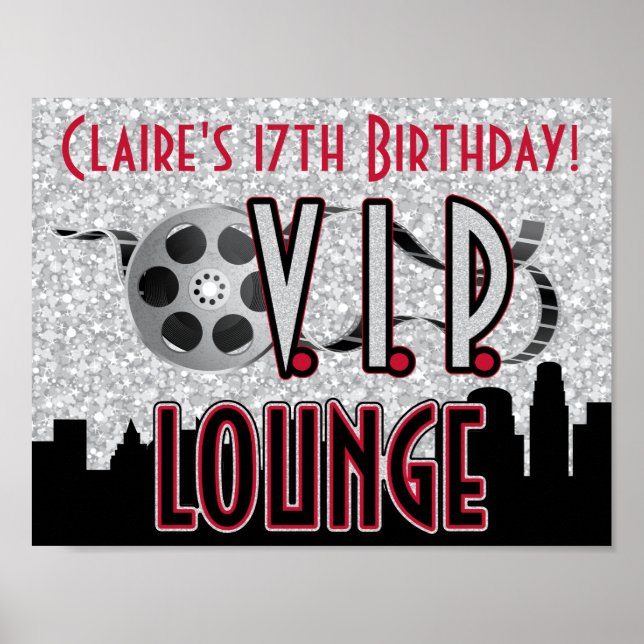 Póster Poster de la fiesta de cumpleaños de Hollywood (Frente)