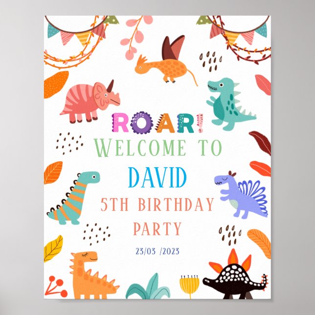 Póster Poster de la fiesta de cumpleaños temática de los  (Frente)