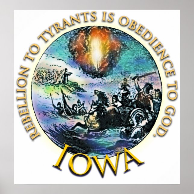 Póster Poster de la fiesta del té de Iowa (Frente)