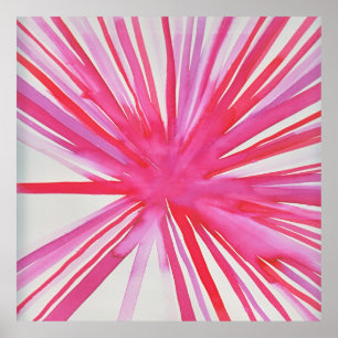 Póster Poster de la flor en rosa