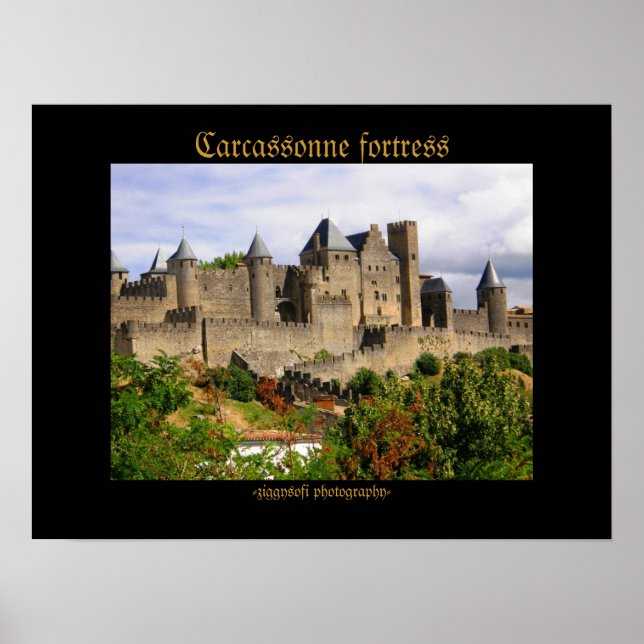 Póster Poster de la fortaleza de Carcassonne (Frente)