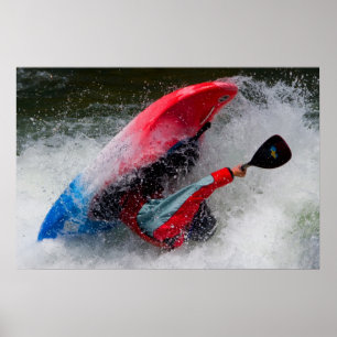 Póster Poster de la foto del kajak de Whitewater