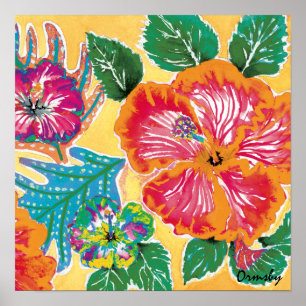 Póster Poster de la fruta cítrica del hibisco del día de