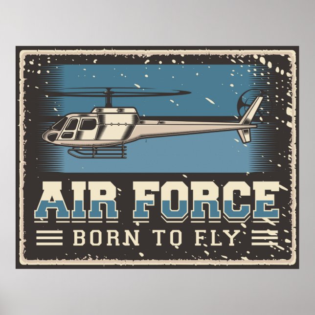 Póster Poster de la Fuerza Aérea Retro (Frente)