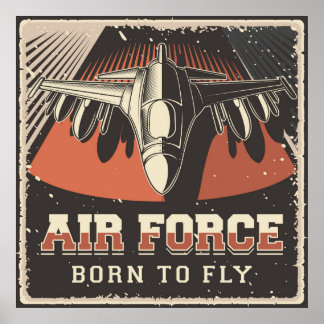 Póster Poster de la Fuerza Aérea Retro