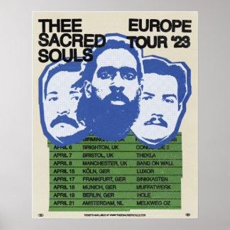 Póster Poster de la gira Europa de las almas sagradas