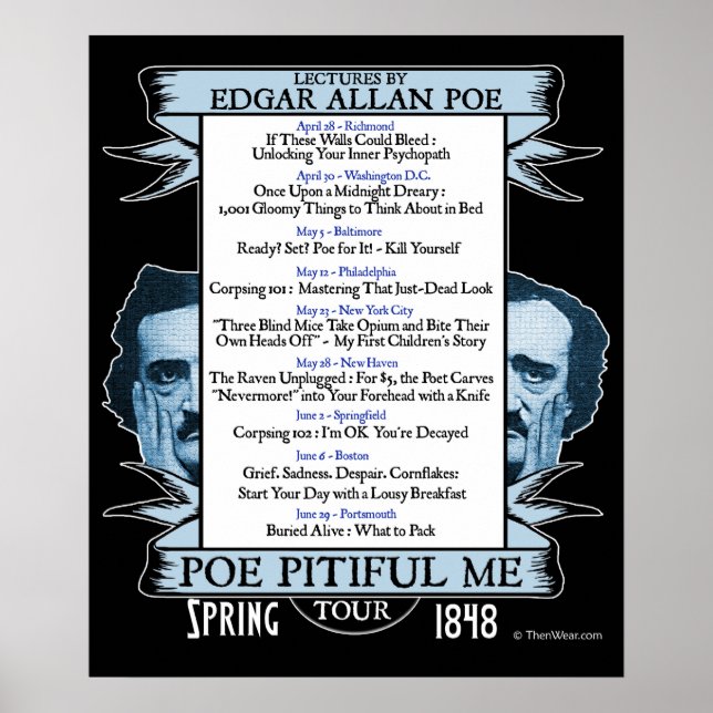 Póster Poster de la gira "Poe Pitiful Me" de Edgar Allan (Frente)