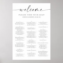 Poster de la gráfica de asiento del Boda de elegan