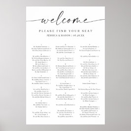 Póster Poster de la gráfica de asiento del Boda de elegan