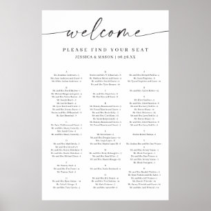 Póster Poster de la gráfica de asiento del Boda de elegan