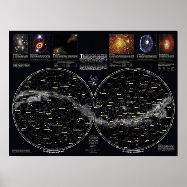 Póster Poster de la gráfica de estrellas del cielo profun (Frente)