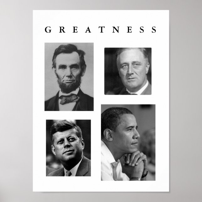 Póster Poster DE LA GRAN NECESIDAD Lincoln, FDR, JFK, Oba (Frente)