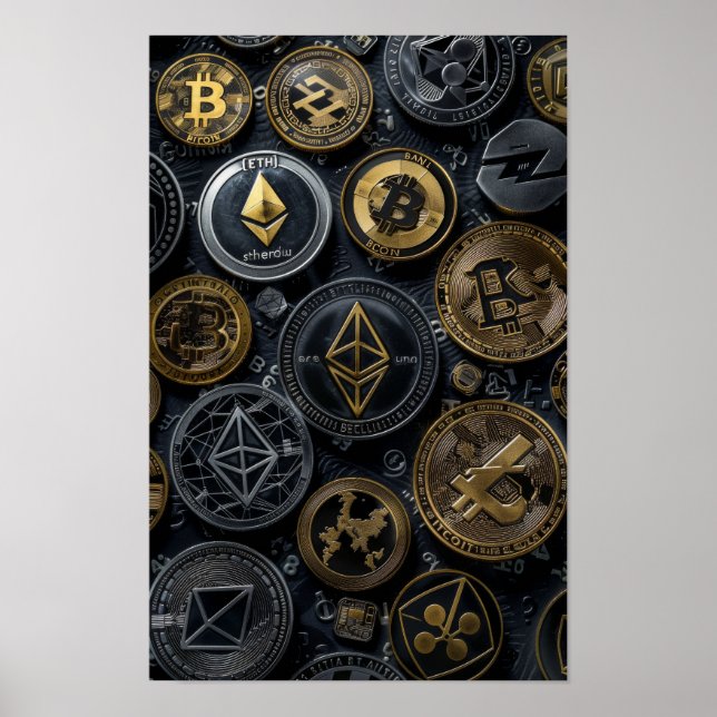 Póster Poster de la Guía de criptodivisa para principiant (Frente)