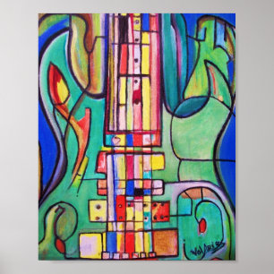 Póster Poster de la guitarra eléctrica por ValAries