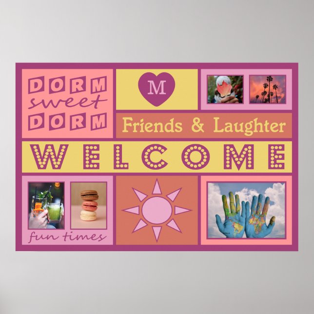 Póster POSTER de la habitación personalizado de FOTOS y M (Frente)