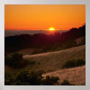 Póster Poster de la hermosa puesta de sol de California