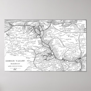 Póster Poster de la hoja de ferrocarriles de Lehigh Valle