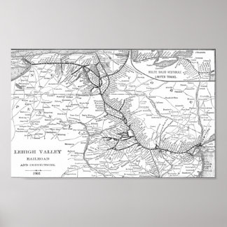 Póster Poster de la hoja de ferrocarriles de Lehigh Valle