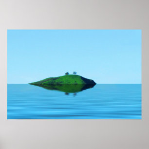 Póster Poster de la isla de 2 árboles
