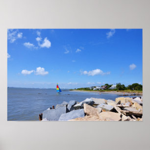 Póster Poster de la isla de Sullivan, Carolina del Sur