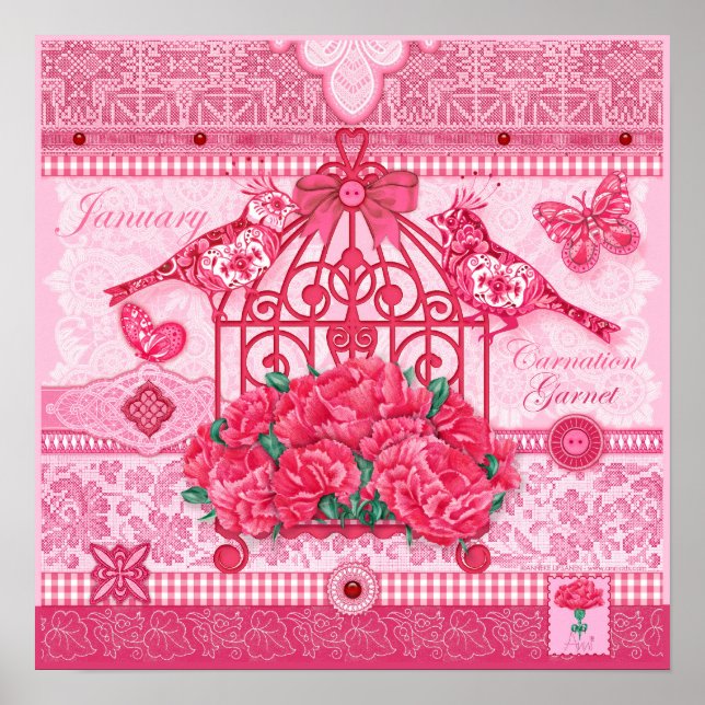 Póster Poster de la jaula de natalidad y de la ganadería  (Frente)