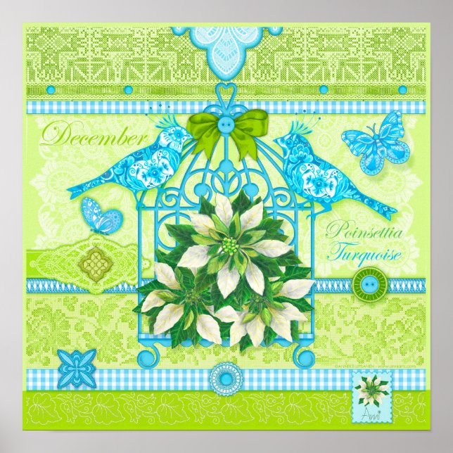 Póster Poster de la jaula de natalidad y de la merluza de (Frente)