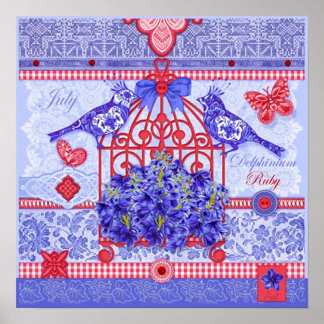 Póster Poster de la jaula de natalidad y de la merluza ju (Frente)