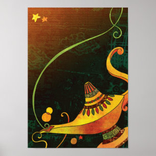Póster Poster de la lámpara Genie