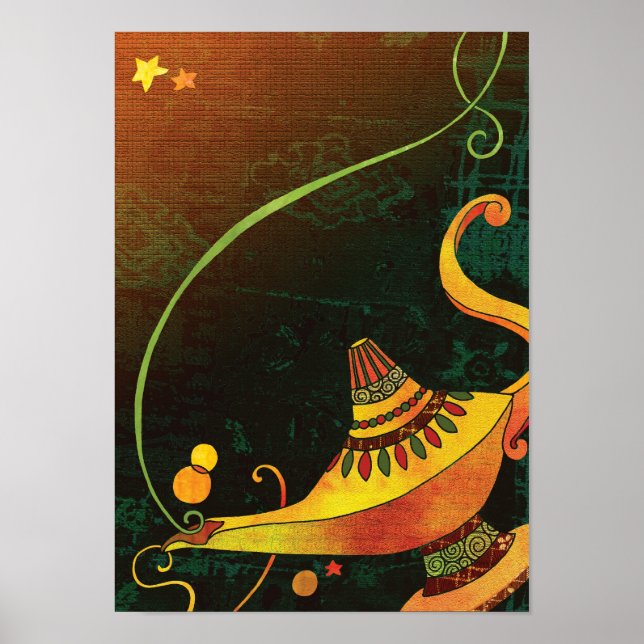 Póster Poster de la lámpara Genie (Frente)