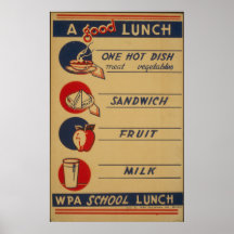 Poster de la Leche de Almuerzo de la Escuela de Vi