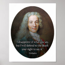 Poster de la Libertad de Expresión de Voltaire