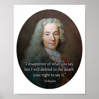 Póster Poster de la Libertad de Expresión de Voltaire