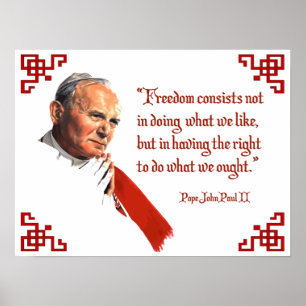 Póster Poster de la Libertad del Papa Juan Pablo II