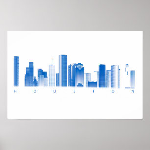 Póster Poster de la línea aérea de Houston
