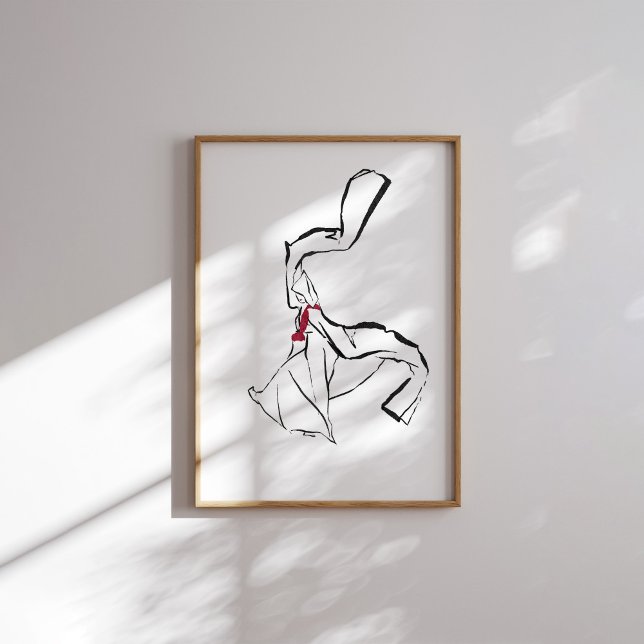 Póster Poster de la línea de tinta de la bailarina corean (Subido por el creador)