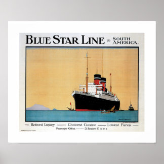 Póster Poster de la Línea Estrella Azul