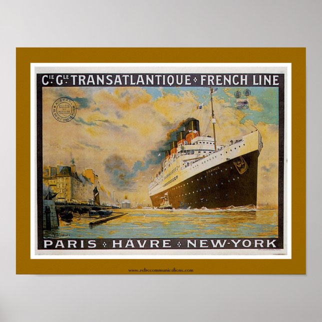Póster poster de la línea francesa ssFrance (1912) (Frente)