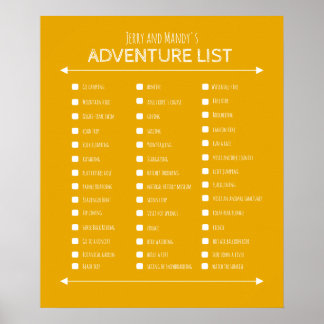 Póster Poster de la lista de aventuras de la pareja amari