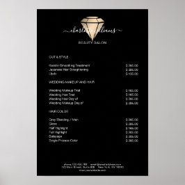 Póster Poster de la lista de precios de diamantes de oro 