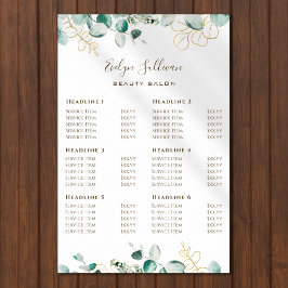 Póster Poster de la lista de precios de Eucalyptus