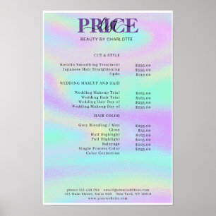 Póster Poster de la lista de precios de Glam moderna