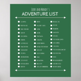 Póster Poster de la lista del balde de regalo de la mejor