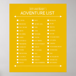 Póster Poster de la lista del cubo de regalo de la pareja
