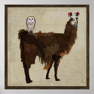 Póster Poster de la LLAMA y del BÚHO