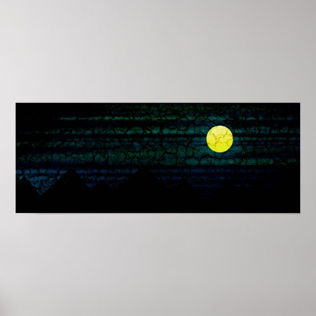 Póster Poster de la luna llena de noche oscura (Frente)